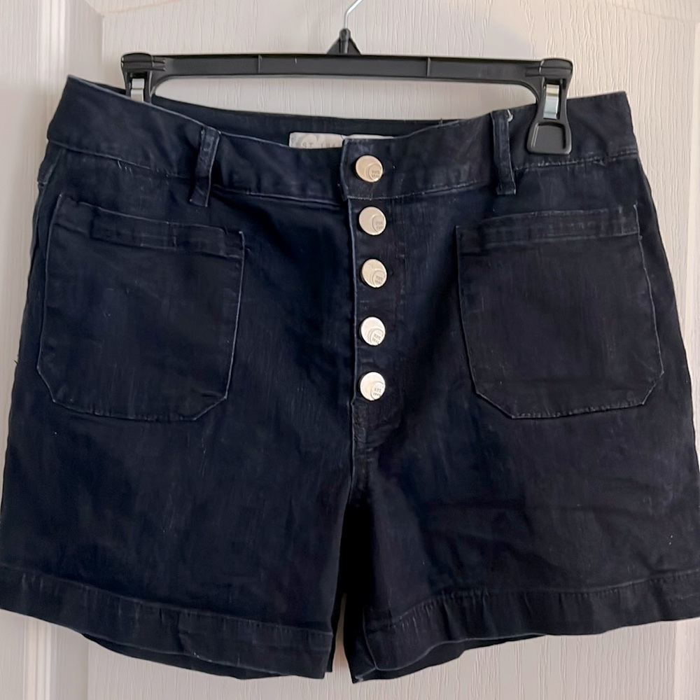 Button down jean shorts (Navy Blue)